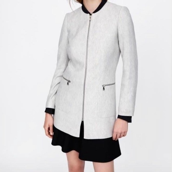 Zara Jackets & Blazers - ⚡️ Zara Herringbone Gray Frock Coat XS